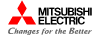 Logo de Mitsubishi, proveedor de soluciones de automatización industrial y robótica.