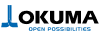 Logo de Okuma, fabricante de maquinaria y soluciones para mecanizado industrial.