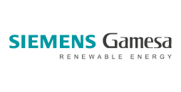 Logo de Siemens Gamesa, cliente de Eris en soluciones para la industria eólica.