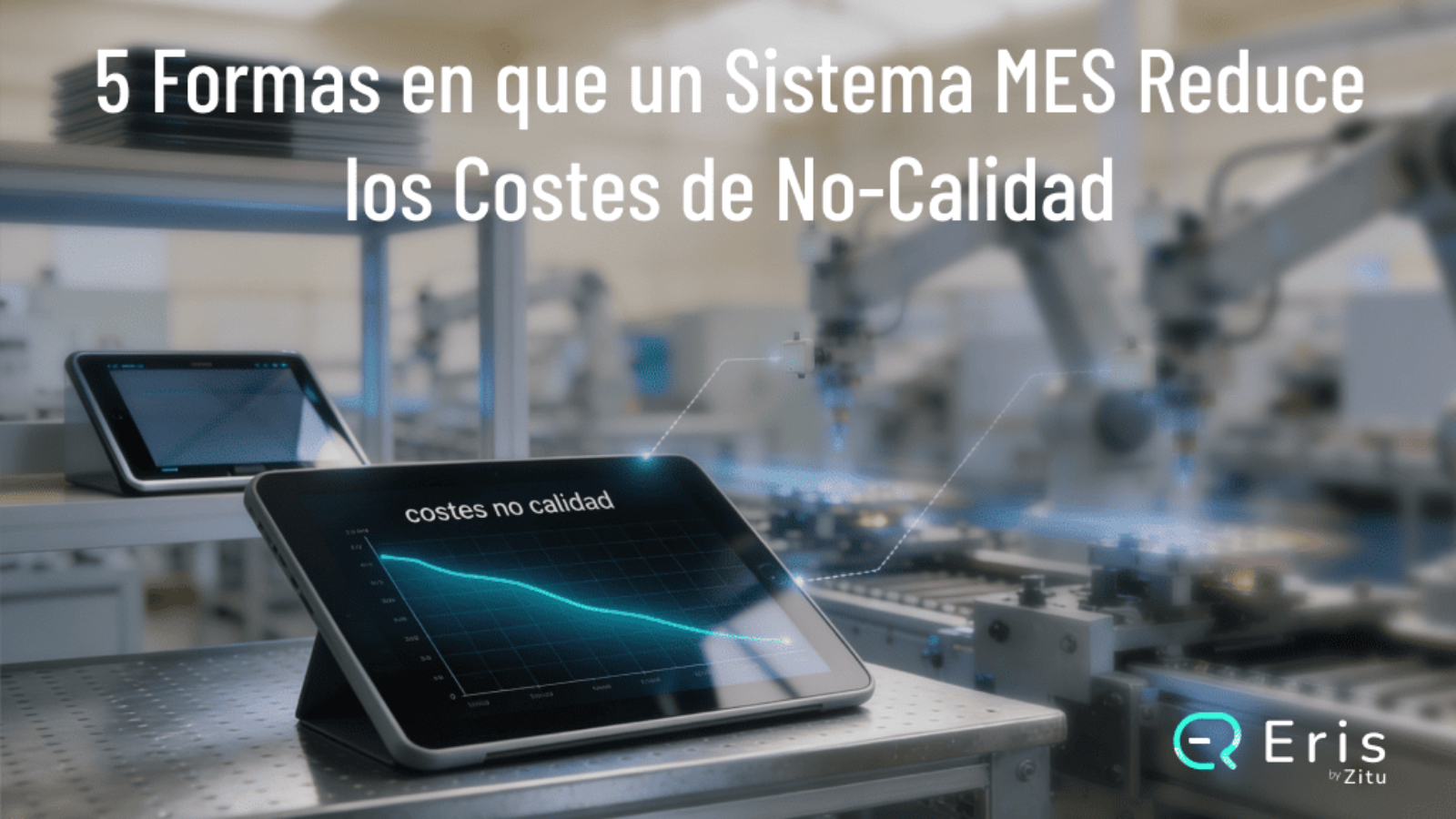 pantalla con gráfico de "costes no calidad" descendente