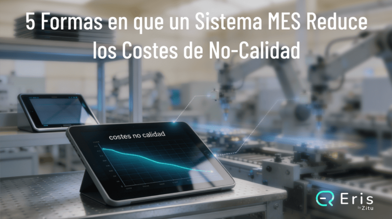 pantalla con gráfico de "costes no calidad" descendente